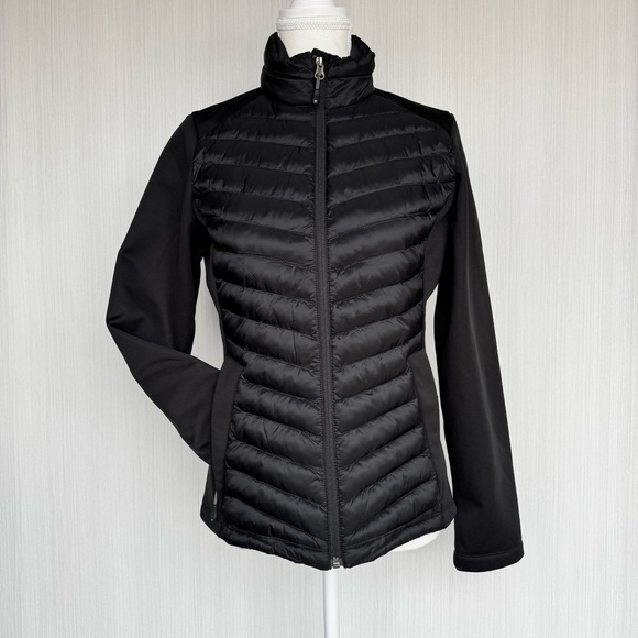 32 DEGREES HEAT Mixed Media Puffer Jacket XS Black Lightweight Packable Outdoor - Picture 4 of 11